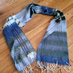 Viola Firenze Made in Italy Shaggy Lavender Multi Brushed Tartan Long Scarf